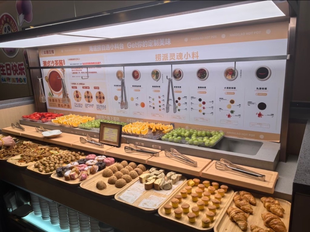 Self-serve fruit and dessert bar
